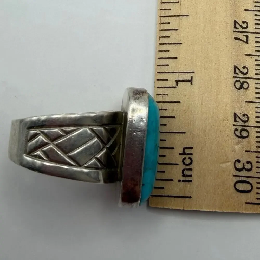 Jay King DTR Sterling SilverTurquoise Mosaic Opal Inlay Statement Ring Size 10